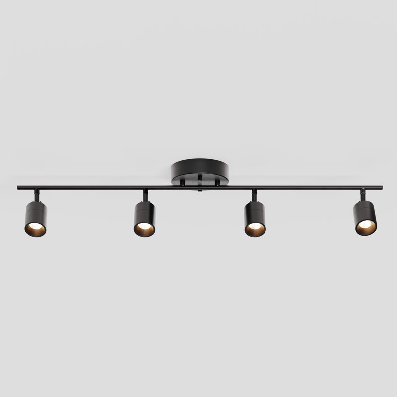 Shura 4-Light Integrated LED Track Light w/ Rotatable Heads, 3 ft. Track Lighting Kit, 3000k, 2240 Lumen, Bronze