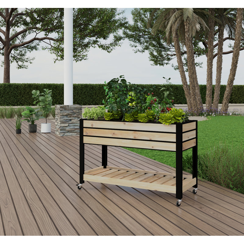 Jardinière en cèdre auto-arrosant H 21 po x 47 po x 32 po (tablette)