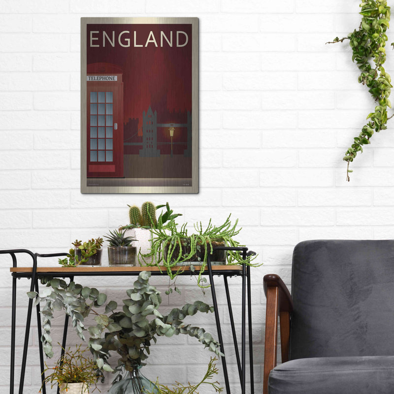 'Telephone Box' by Incado, Metal Wall Art, 16" H x 12" W
