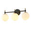 3-Lamp black white dimmable glass iron Vanity Light