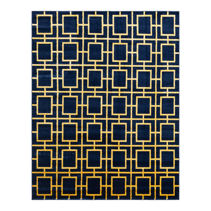 Tapis bleu marine Corando, Rectangle 7 pi 10 po x 10 pi