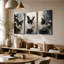Tableau mural à 3 panneaux, motif papillon et fleurs, impression sur toile tendue pour salon-185029966