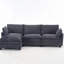 Canapé modulaire en velours avec 1 repose-pieds et 2 coussins lombaires-82086707