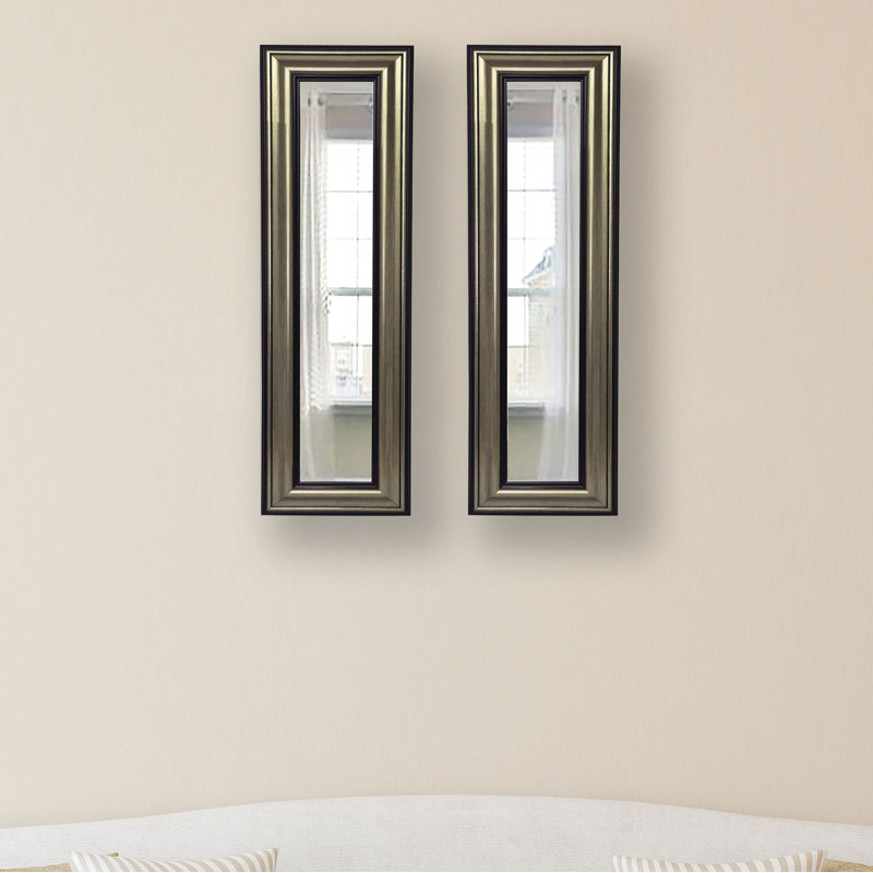 Ensemble de 2 miroirs modernes et contemporains 2 pièces Kincannon, H 9,5 po x l 35,5 po