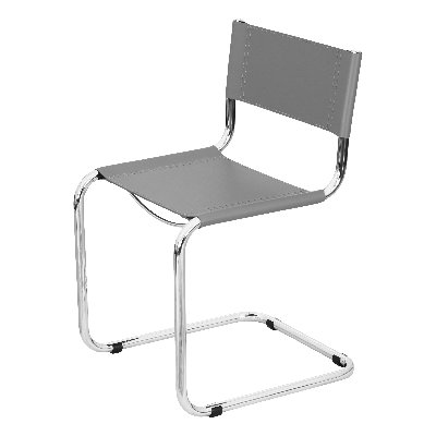 Chaise d'appoint Mart Stam Cantilever avec structure en acier chromé (différentes couleurs de cuir reconstitué)