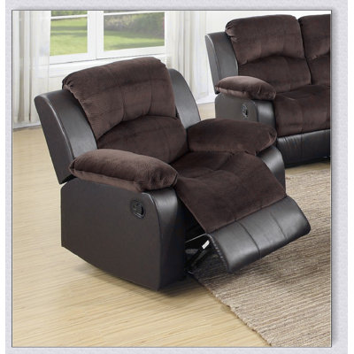 Luxurious Padded Suede Motion Recliner Chair with Gliding and Rocking for Ultimate Comfort and Style
