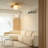 Modern Brass 12.99" 1-Light Semi-Flush Mount Light with Opal Glass Globe