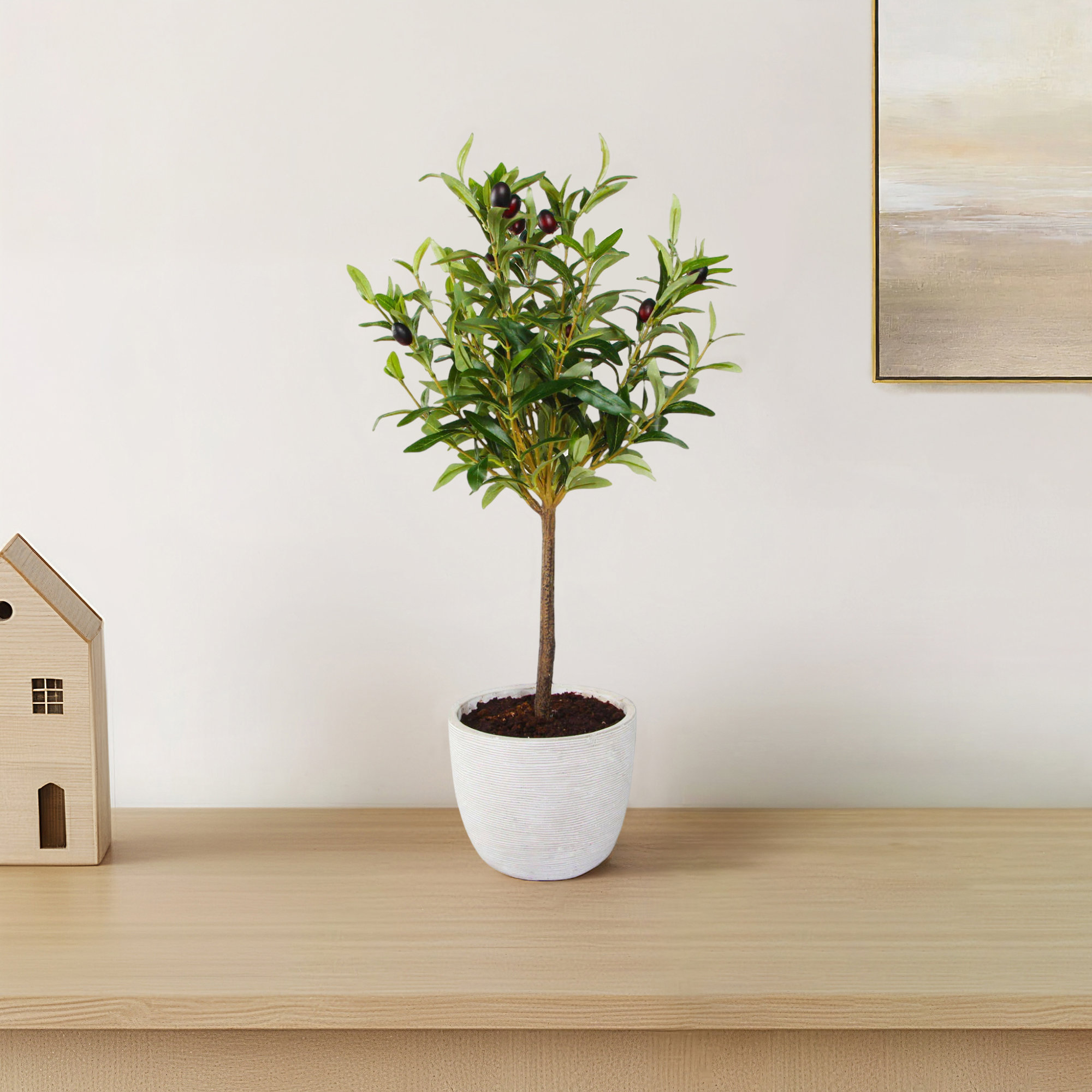 28'' Faux Olive Tree Tree in Pot