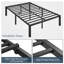 38cm H Black Metal Bed Frame With Non-slip Design, Steel Slat Support-250766375