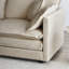 Fauteuil en chenille beige et - Structure en bois massif, tissu d'ameublement haut pour une assise confortable moderne avec du bois, tissu respirant, relax in style