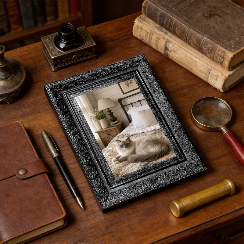 Black 3 PCS 5" x 7" Warm Picture Frame with Giftable Design, Black, 1, 11" W x 14" H