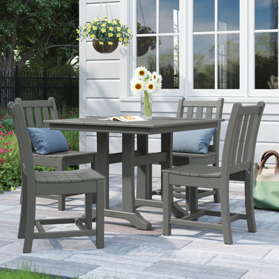 Traditional Garden 5-Piece Farmhouse Trestle Dining Set