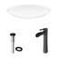 Lavabo de salle de bain vasque ovale blanc mat ™ Stone avec robinet H 11 po L 23 po x l 14 po x H 4 po Wisteria