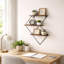 Rangement mural décoratif en forme de triangle géométrique en métal pour décoration intérieure - Tablette de sculpture moderne pour la cuisine ou la décoration murale - 21 po, brun et noir