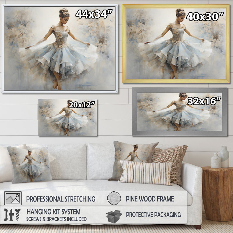 Blue Ballet Dance II, reproduction d'art sur toile, Toile tendue, H 30 po x l 40 po x P 1,5 po