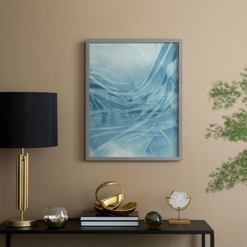 Marine Reflections II, reproduction encadrée - bois massif, H 11 po x l 9 po, Gris