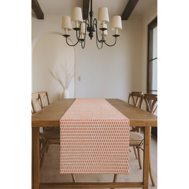 Polished Pink Compass Line Indoor Outdoor Table Runner 14x72