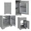 Meuble-lavabo gris 20 po avec lavabo en céramique, porte à fermeture douce et armoire de rangement intelligente-1923678145