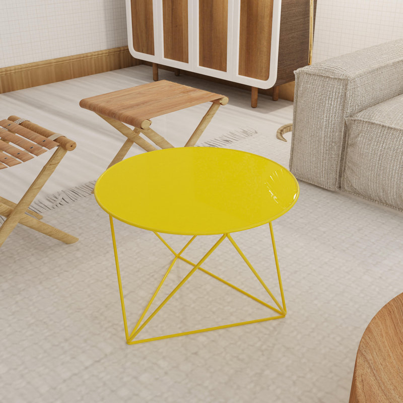 Design des pieds de table géométriques, table d'appoint moderne, table de bout pour le salon, chambre à coucher, Jaune