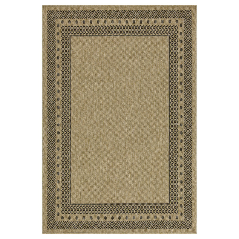 Jute/Black 7 Ft. 10 In. X 10 Ft. 3 In. Indoor/Outdoor Area Rug, Rectangle 7'10" x 10'3"