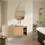 Meuble-lavabo mural multifonctionnel avec porte à fermeture en douceur et tablettes ouvertes-1284596228-1284596254