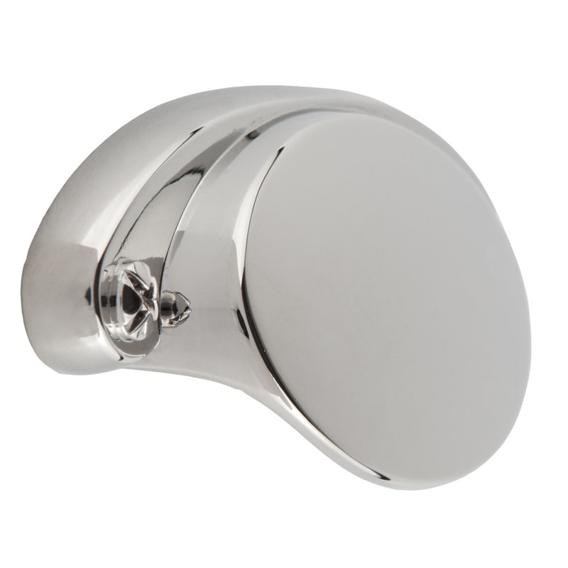 Ovaline 3-1/2" Center to Center Polished Nickel Cup/Bin Drawer Pull, 3.5", Polished Nickel