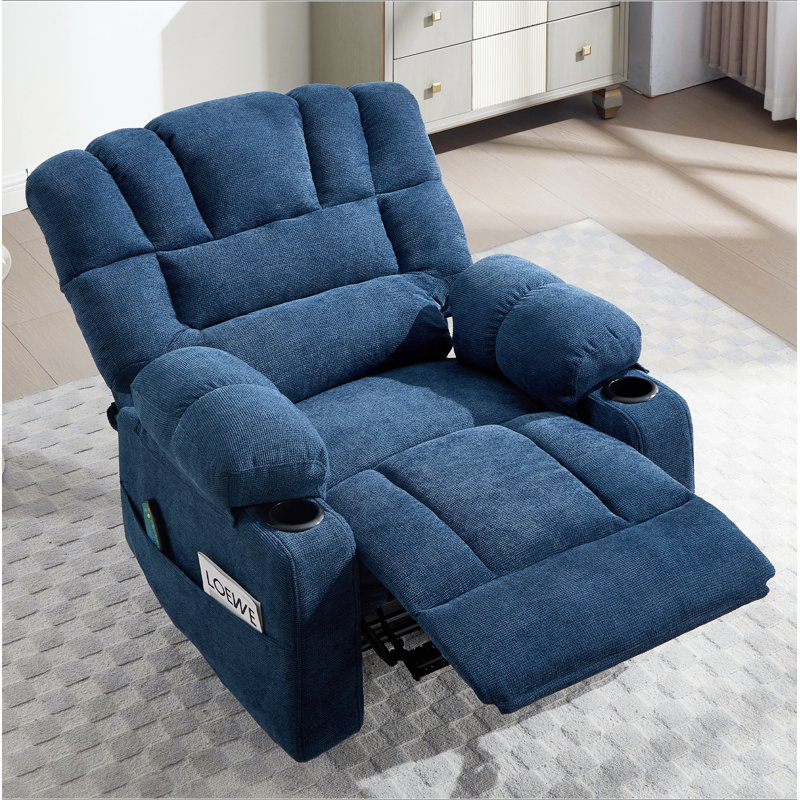 Fauteuil inclinable avec chauffage et vibration, Bleu