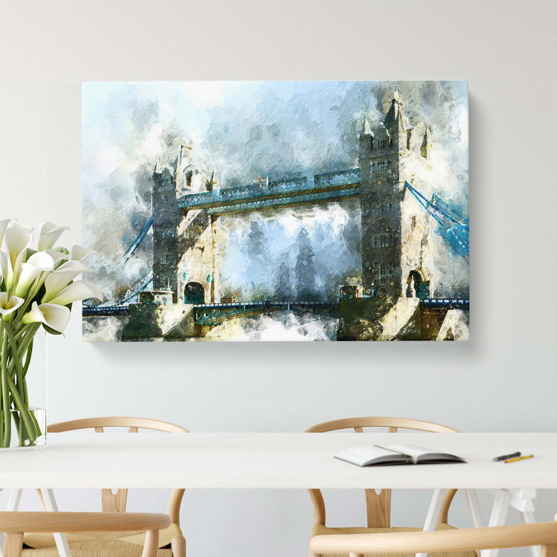 Tower Bridge In London In Abstract - Wrapped Canvas, 35cm H x 50cm W x 3cm D