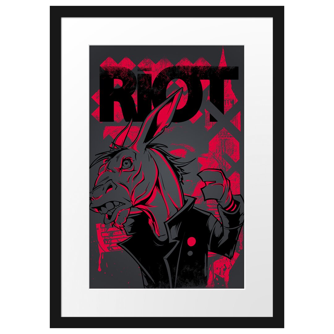 Gerahmtes Poster Riot Black