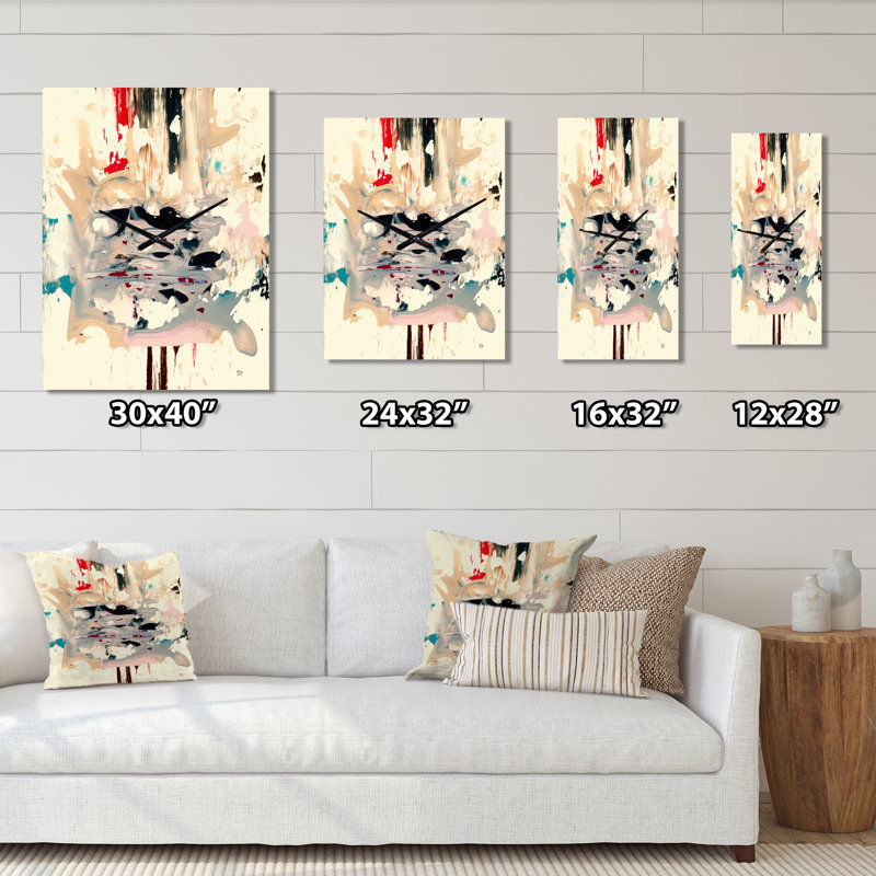 «Dancing Alone Minimal», peinture abstraite II - peinture abstraite horloge murale moderne, Petit