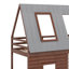 Lit superposé simple en bois avec toit, échelle et 2 fenêtres
