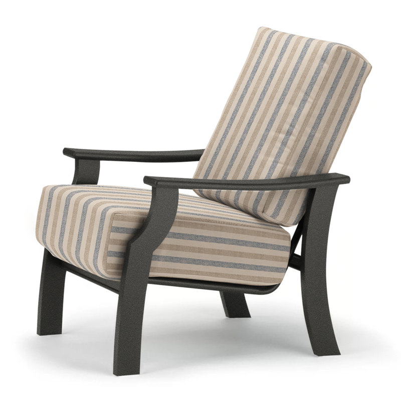 St. Catherine Outdoor Lounge Chair, Textured Graphite, Canvas Granite Sunbrella® Canvas