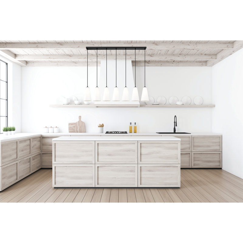 Lustre linéaire à 5 lumières Ceinture, H 11 po x l 6 po x P 54 po, Noir mat