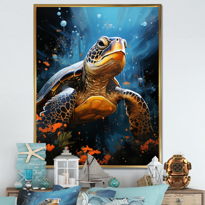 " Curious Underwater Sea Turtle IV "