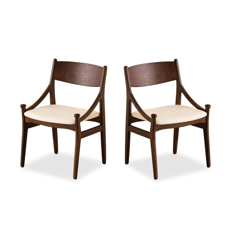 Chaise d'appoint à dossier en noisette blanche (dossier de 2)