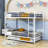 Twin Over Twin Metal Standard Bunk Bed With Twin Size Trundle-676351514