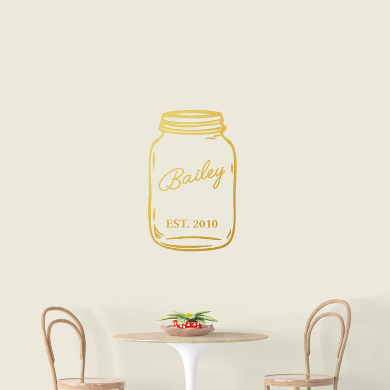 Adhésif décoratif Mason Jar, Or, Oui