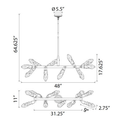 Angelus 10 - Light LED Crystal Pendant