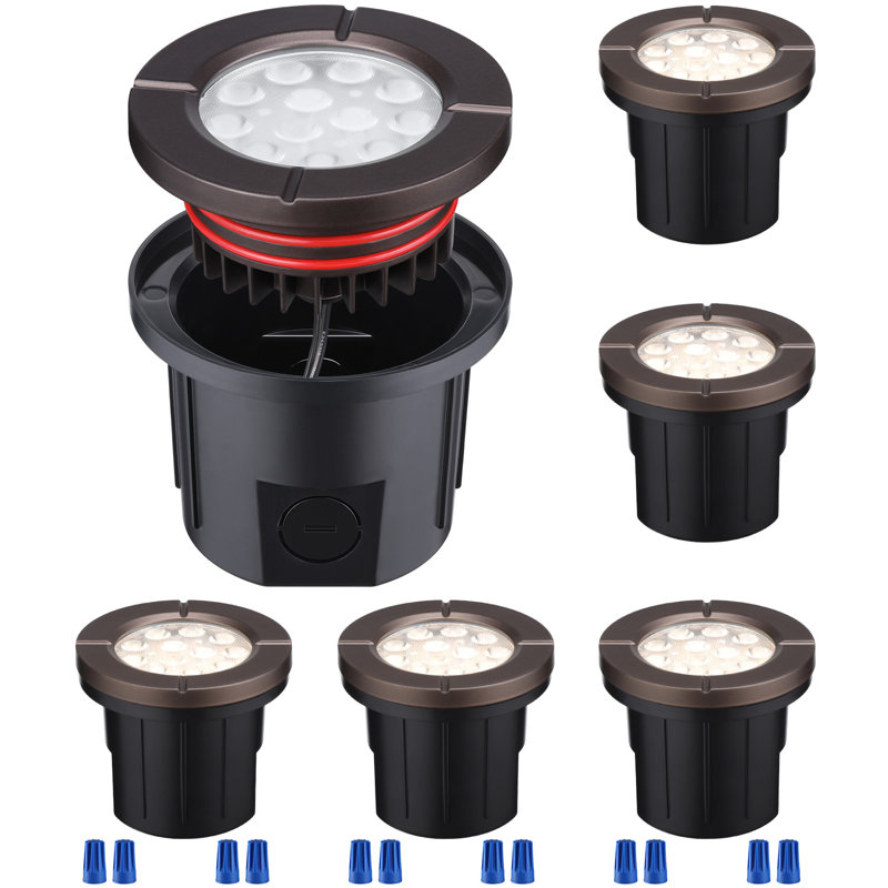 Low Voltage Hardwired Inground LED Well Light, 5W Flat Top, 1800K/2700K/3000K/4000K/5000K Selectable