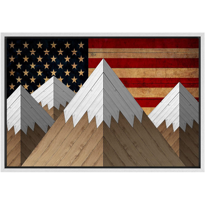«American Flag Mountain», reproduction d'art sur toile, H 16 po x l 24 po x P 1,5 po, Blanc