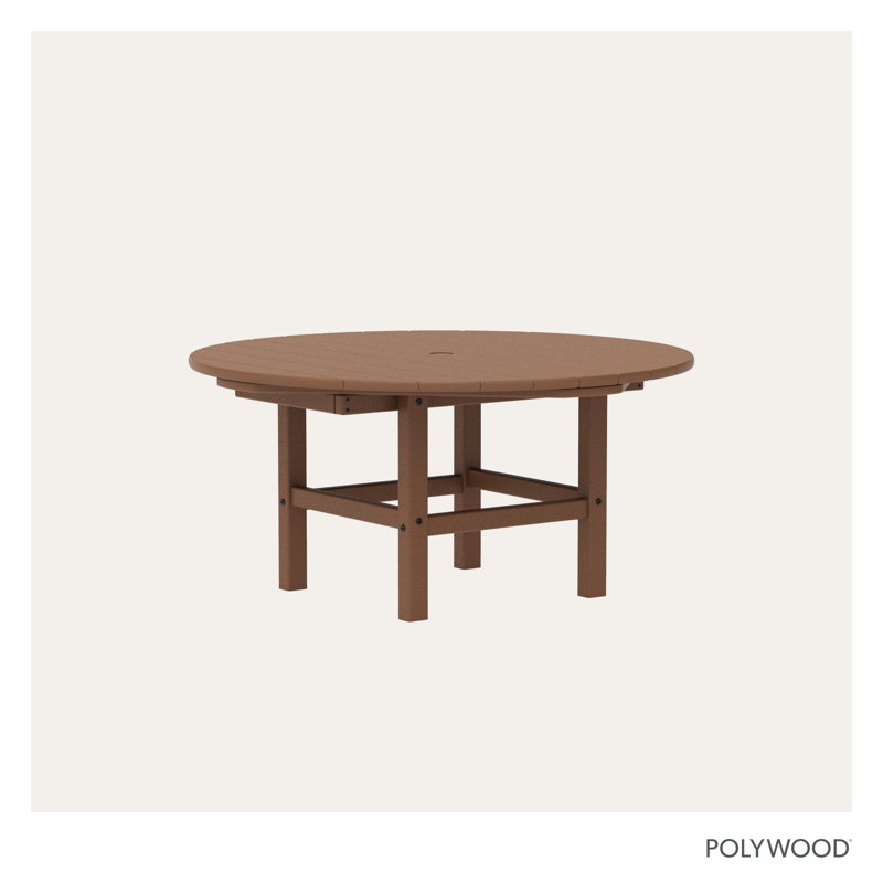 POLYWOOD Round 37" Conversation Table, Teak