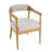 Bernard Mid-Century Modern Upholstered Dining Chair with Rubberwood Legs & Curved Backrest