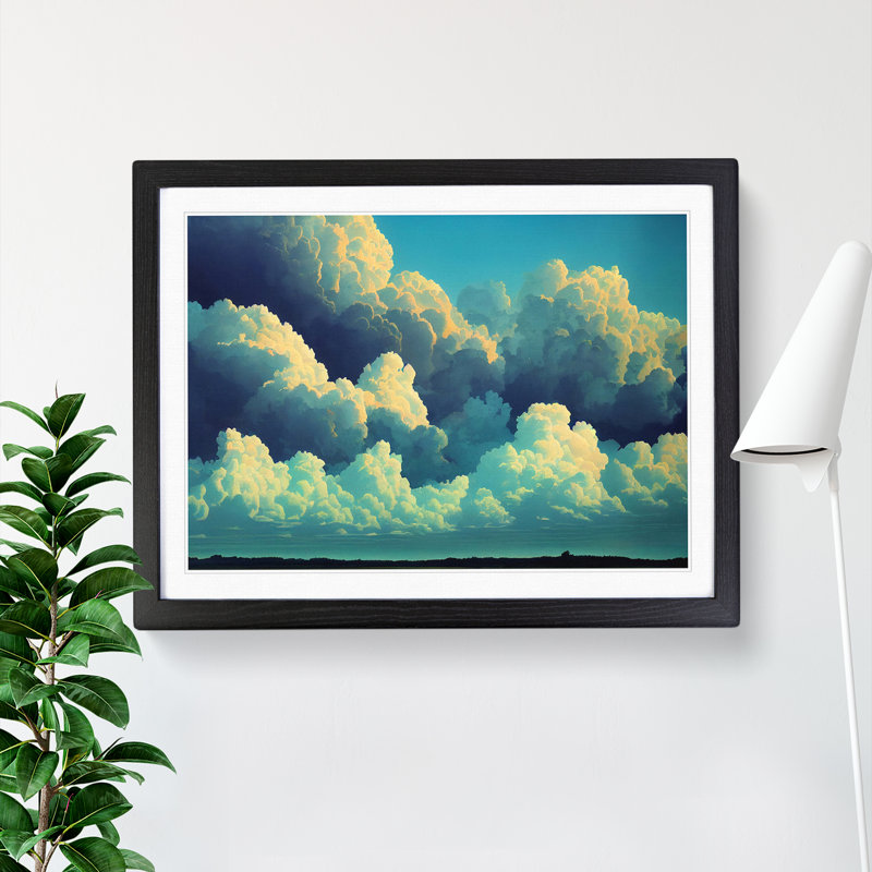 Pleasant Clouds - Single Picture Frame Print, Black Framed, 34cm H x 46cm W x 2cm D