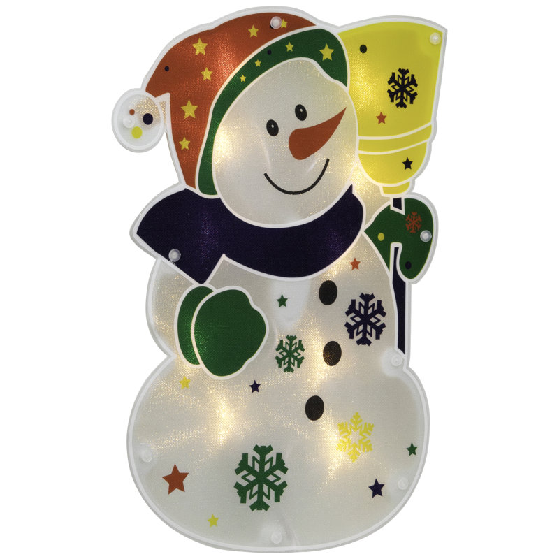 Holographic Snowman Christmas Window Lighted Display