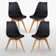 Stephenie 4 Person Dining set - a Rectangular Plastic Dining Table with Wooden Legs and a Set of 4 Faux Leather Cushion Padded Dining Chairs for Dining Room - Modern Dining Table Set
