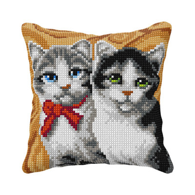 Coussin à pointeau. Kit de point de croix "Chats" 99053