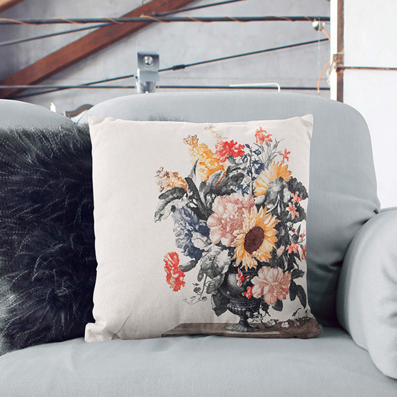 Square Cushion, Black, 55cm H x 55cm W x 20cm D