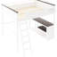 Grand lit mezzanine blanc avec bureau, tablettes de rangement et une boîte - robuste, cinq marches, accès pratique à