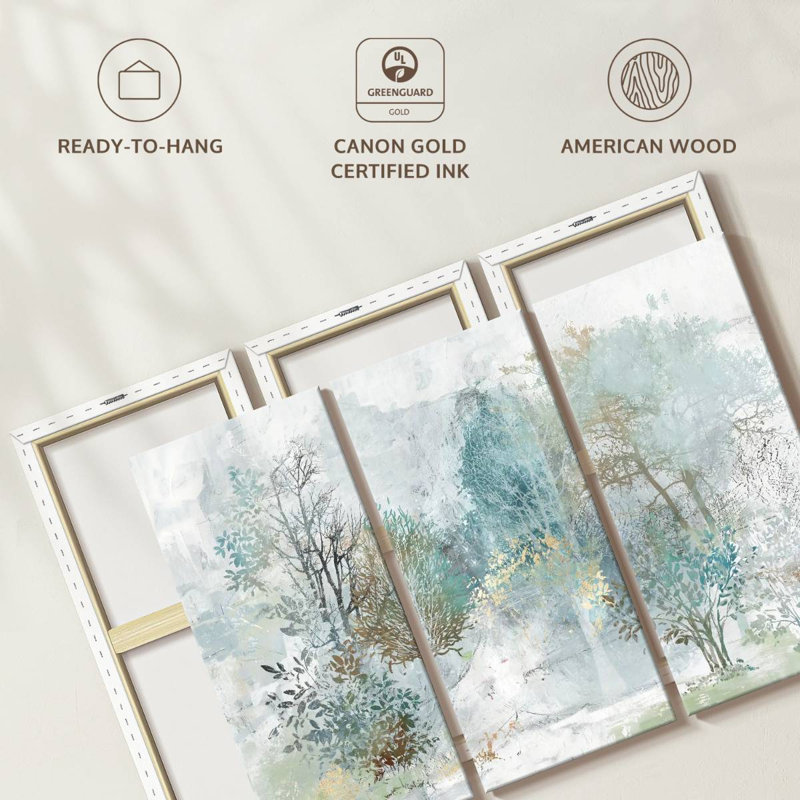 " Mysterious Forest " 3 Piece Art Print, 36" H x 57" W
