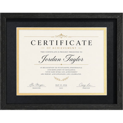 11x14 Shadow Diploma Picture Frames with Mat, HD Semi-tempered Glass